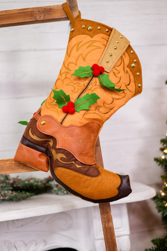 18.5" Cowboy Boot Stocking - Whiskey Skies - 180 DEGREES