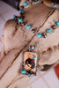 2 Layered Cowgirl Pearl Necklace With Rodeo Pendant - Whiskey Skies - BOHO RANCH SHOP