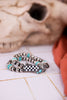 2 Layered Stretch Bracelet With Checkerboard Stone & Cactus Charm - Whiskey Skies - BOHO RANCH SHOP