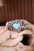 2 Layered Turquoise And White Checkerboard Heart Stretch Bracelet - Whiskey Skies - BOHO RANCH SHOP