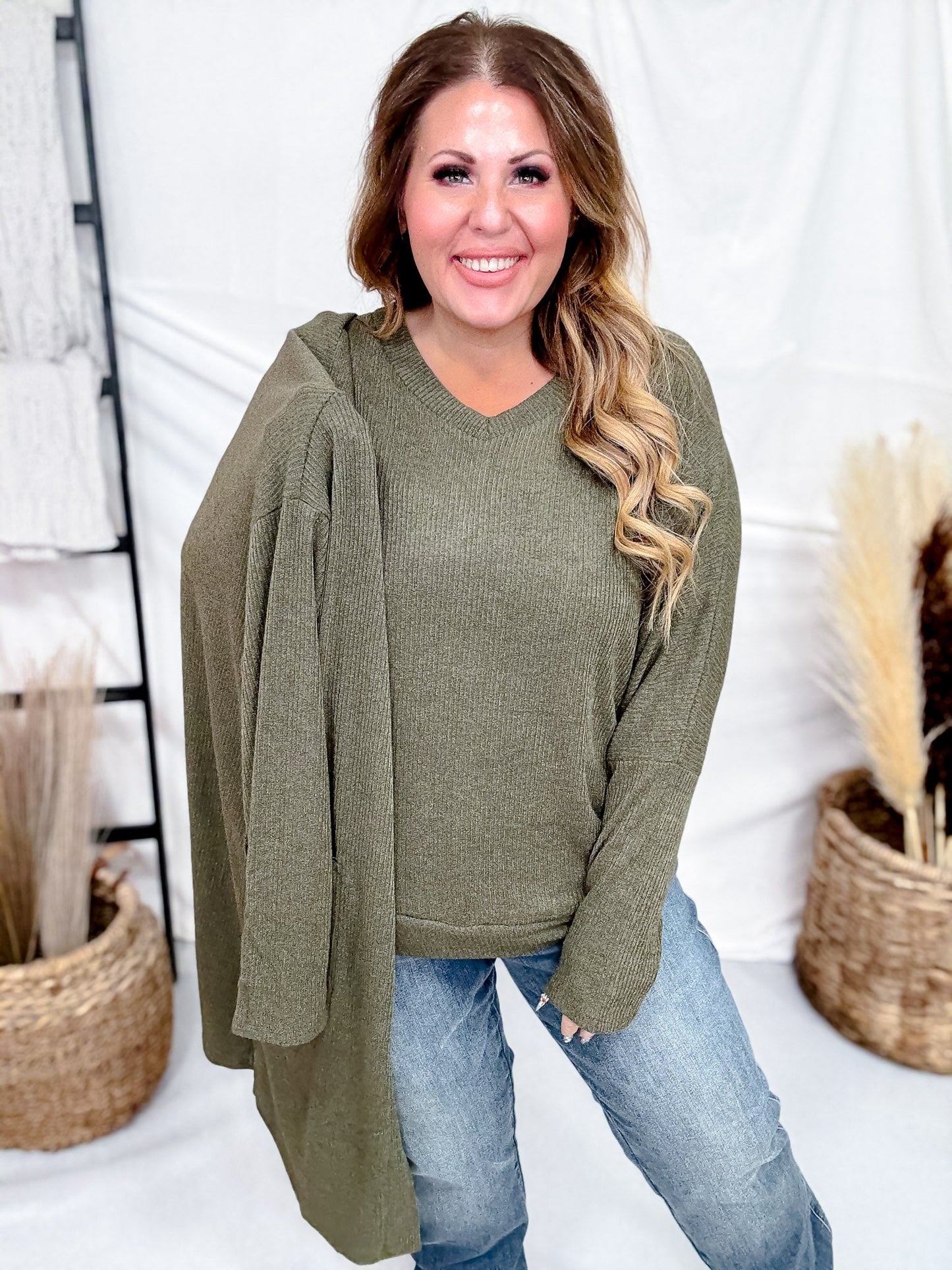 2 Piece Set With Long Sleeve Top & Cardigan (8 Colors) - Whiskey Skies - DEAR SCARLETT