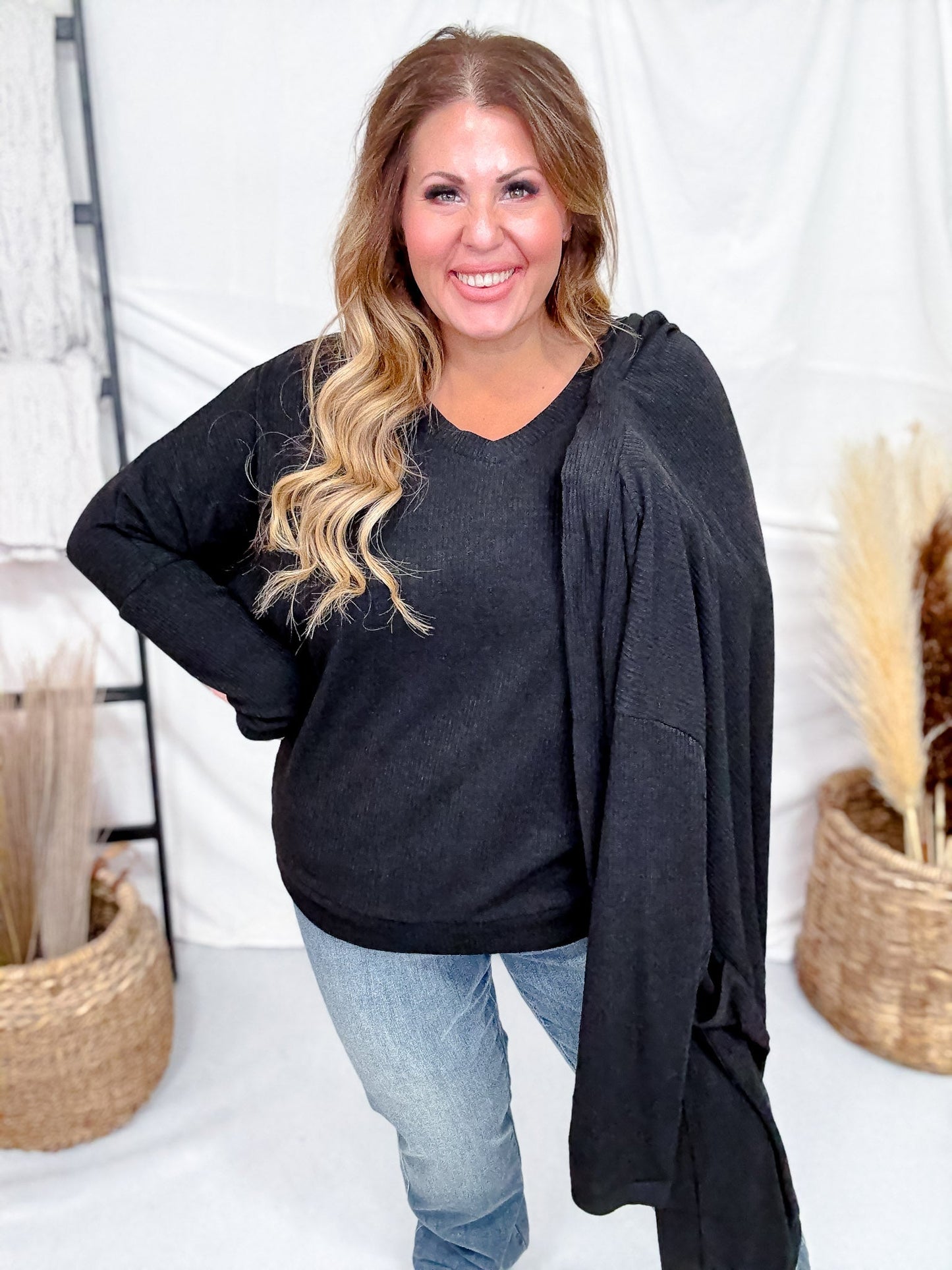 2 Piece Set With Long Sleeve Top & Cardigan (8 Colors) - Whiskey Skies - DEAR SCARLETT
