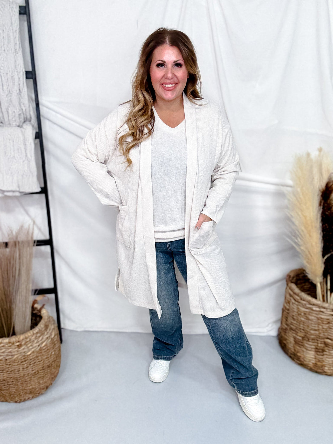 2 Piece Set With Long Sleeve Top & Cardigan (8 Colors) - Whiskey Skies - DEAR SCARLETT