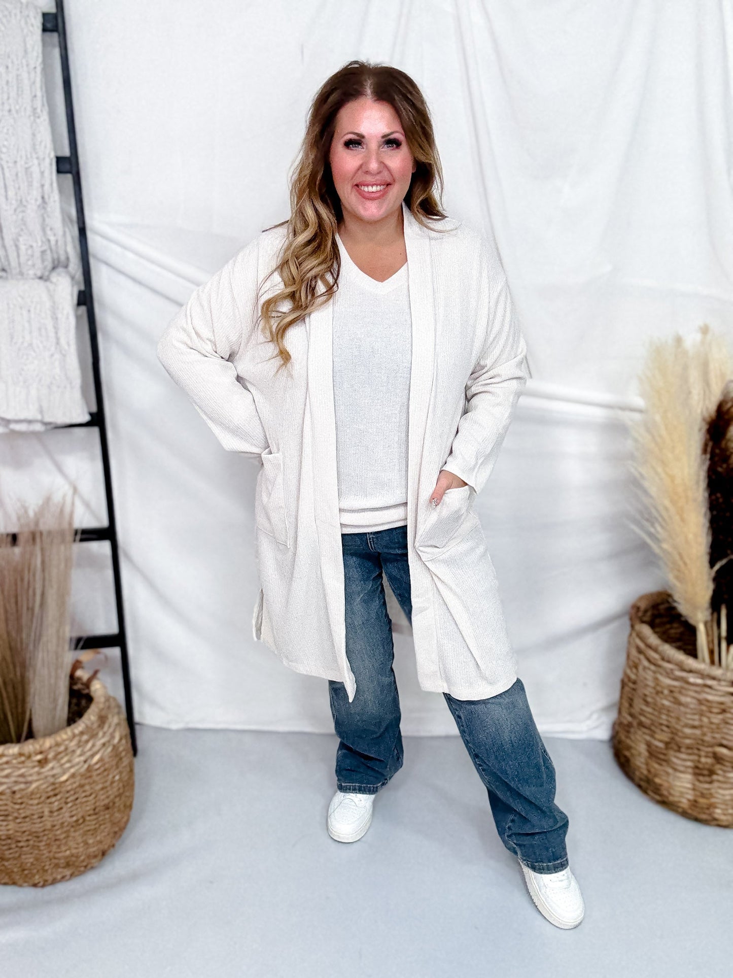 2 Piece Set With Long Sleeve Top & Cardigan (8 Colors) - Whiskey Skies - DEAR SCARLETT