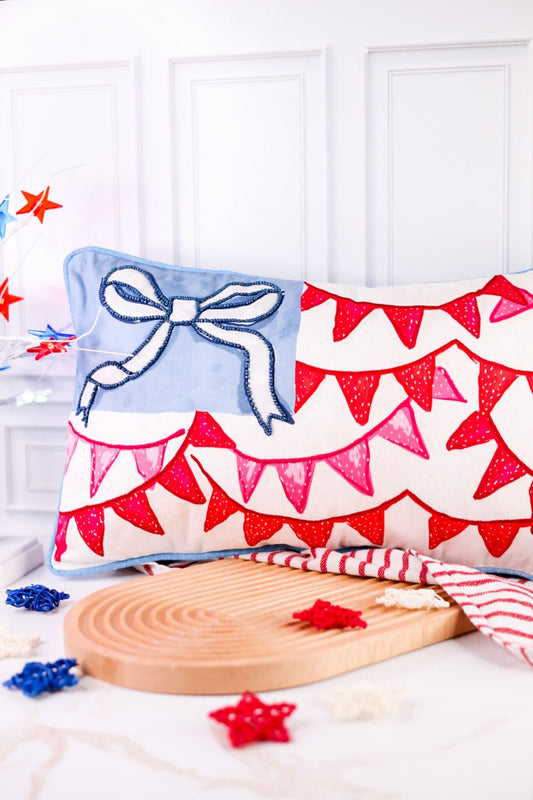 20" Decorative Festive Freedom Pillow - Whiskey Skies - RAZ IMPORTS