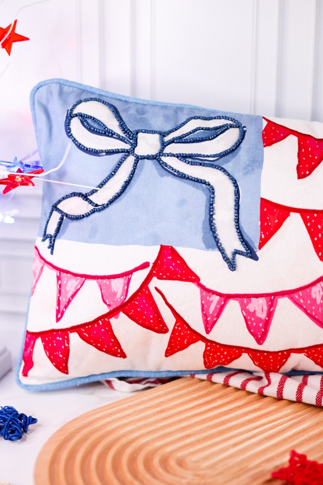 20" Decorative Festive Freedom Pillow - Whiskey Skies - RAZ IMPORTS