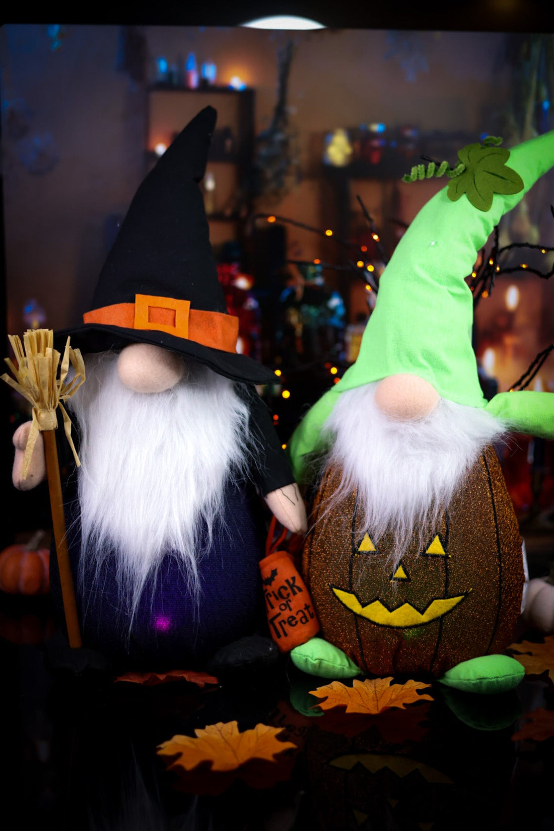 20" Light - Up Plush Halloween Gnome (2 Variants) - Whiskey Skies - GERSON COMPANIES