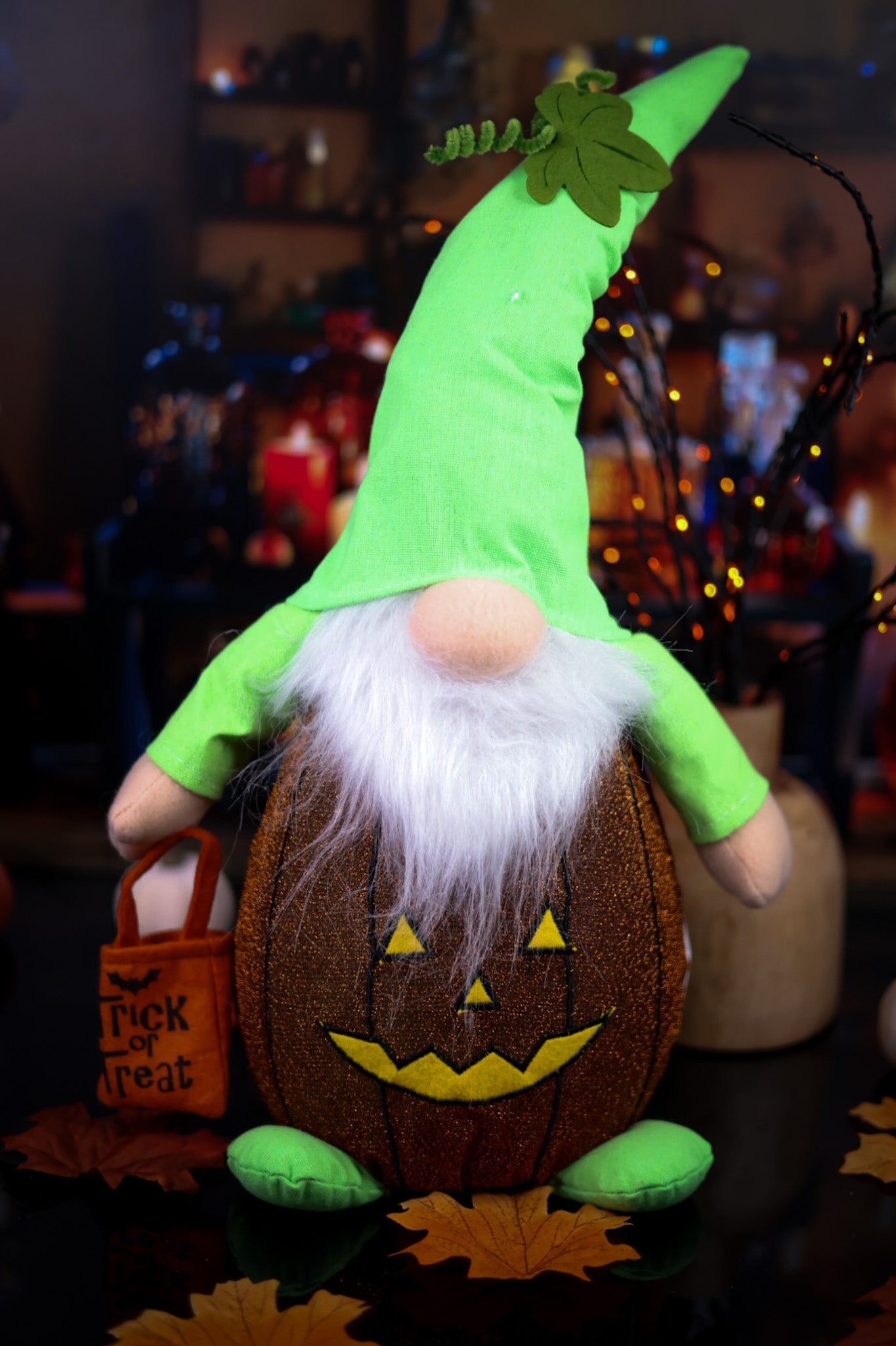 20" Light - Up Plush Halloween Gnome (2 Variants) - Whiskey Skies - GERSON COMPANIES