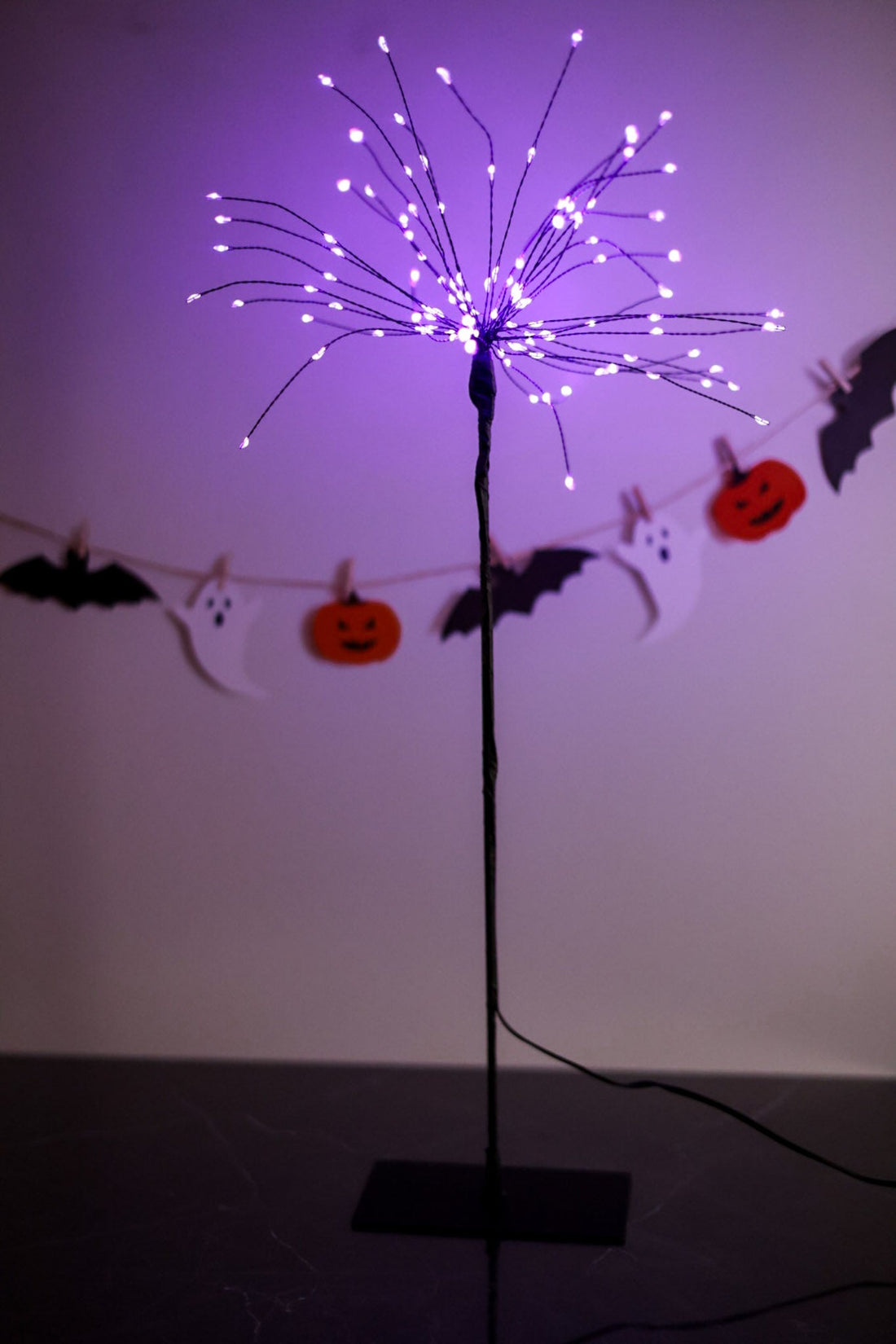 20" Purple LED Burst Tree - Whiskey Skies - 180 DEGREES