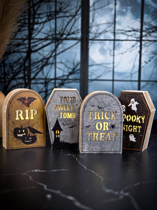 Glowing Gravestone Halloween Decorations (4 Styles)