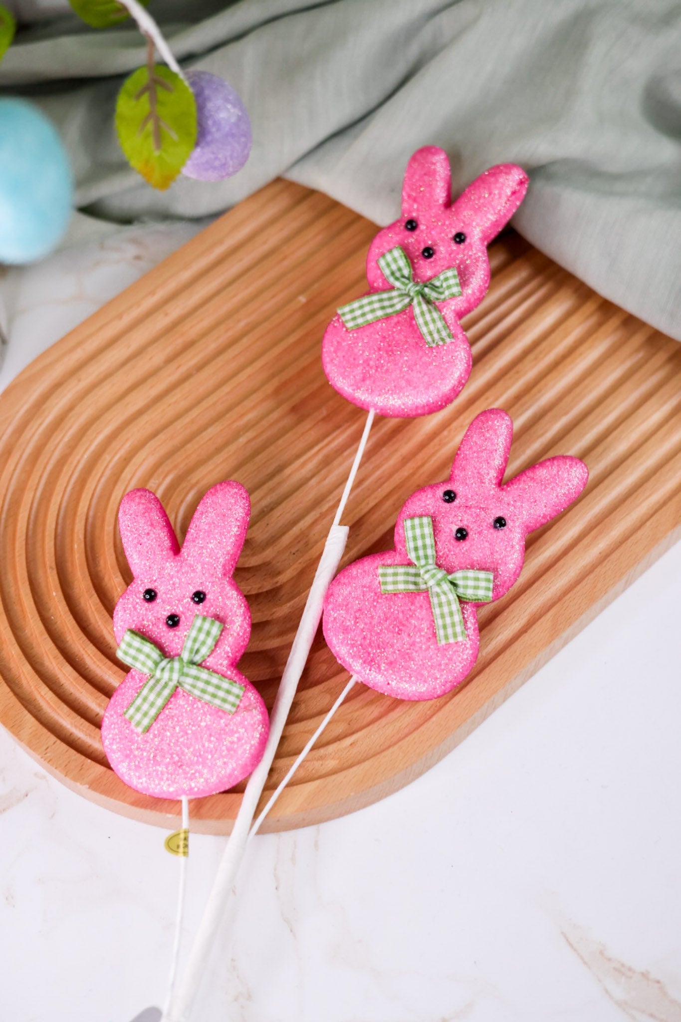 24" Pink Glitter Easter Bunny Spray - Whiskey Skies - RAZ IMPORTS