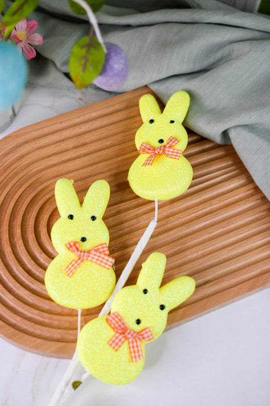 24" Yellow Glitter Easter Bunny Spray - Whiskey Skies - RAZ IMPORTS