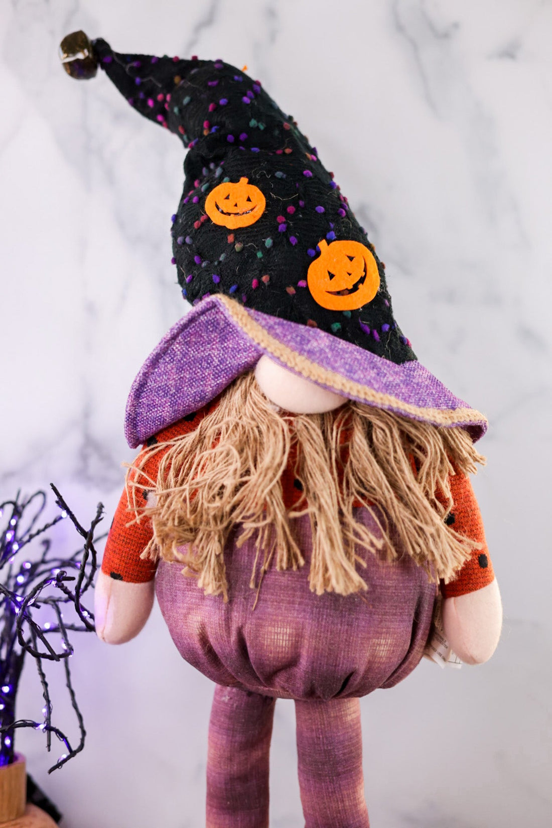 25" Plush Halloween Gnome (2 Styles) - Whiskey Skies - GERSON COMPANIES