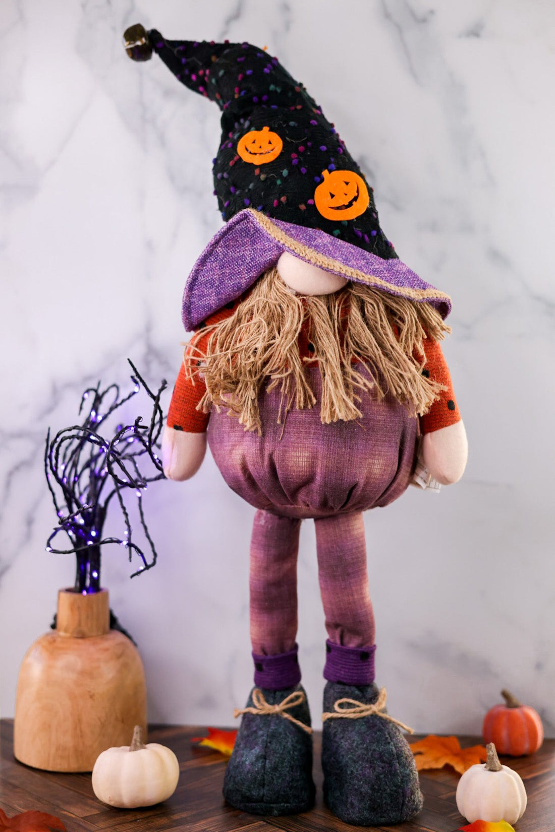 25" Plush Halloween Gnome (2 Styles) - Whiskey Skies - GERSON COMPANIES