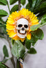 27.5" Solar Skull Sunflower Stake - Whiskey Skies - GERSON COMPANIES