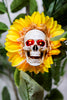 27.5" Solar Skull Sunflower Stake - Whiskey Skies - GERSON COMPANIES