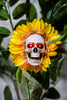 27.5" Solar Skull Sunflower Stake - Whiskey Skies - GERSON COMPANIES