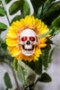 27.5" Solar Skull Sunflower Stake - Whiskey Skies - GERSON COMPANIES