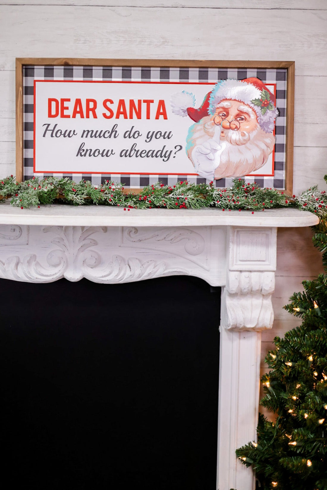 28" Embossed Metal "Dear Santa" Sign - Whiskey Skies - GERSON COMPANIES