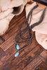 3 - Layer Cowgirl Pearl Necklace With Teardrop Pendants - Whiskey Skies - BOHO RANCH SHOP