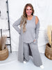 3 Piece Brushed Thermal Loungewear Set With Cardigan (8 Colors) - Whiskey Skies - DEAR SCARLETT