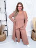 3 Piece Brushed Thermal Loungewear Set With Cardigan (8 Colors) - Whiskey Skies - DEAR SCARLETT