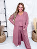 3 Piece Brushed Thermal Loungewear Set With Cardigan (8 Colors) - Whiskey Skies - DEAR SCARLETT