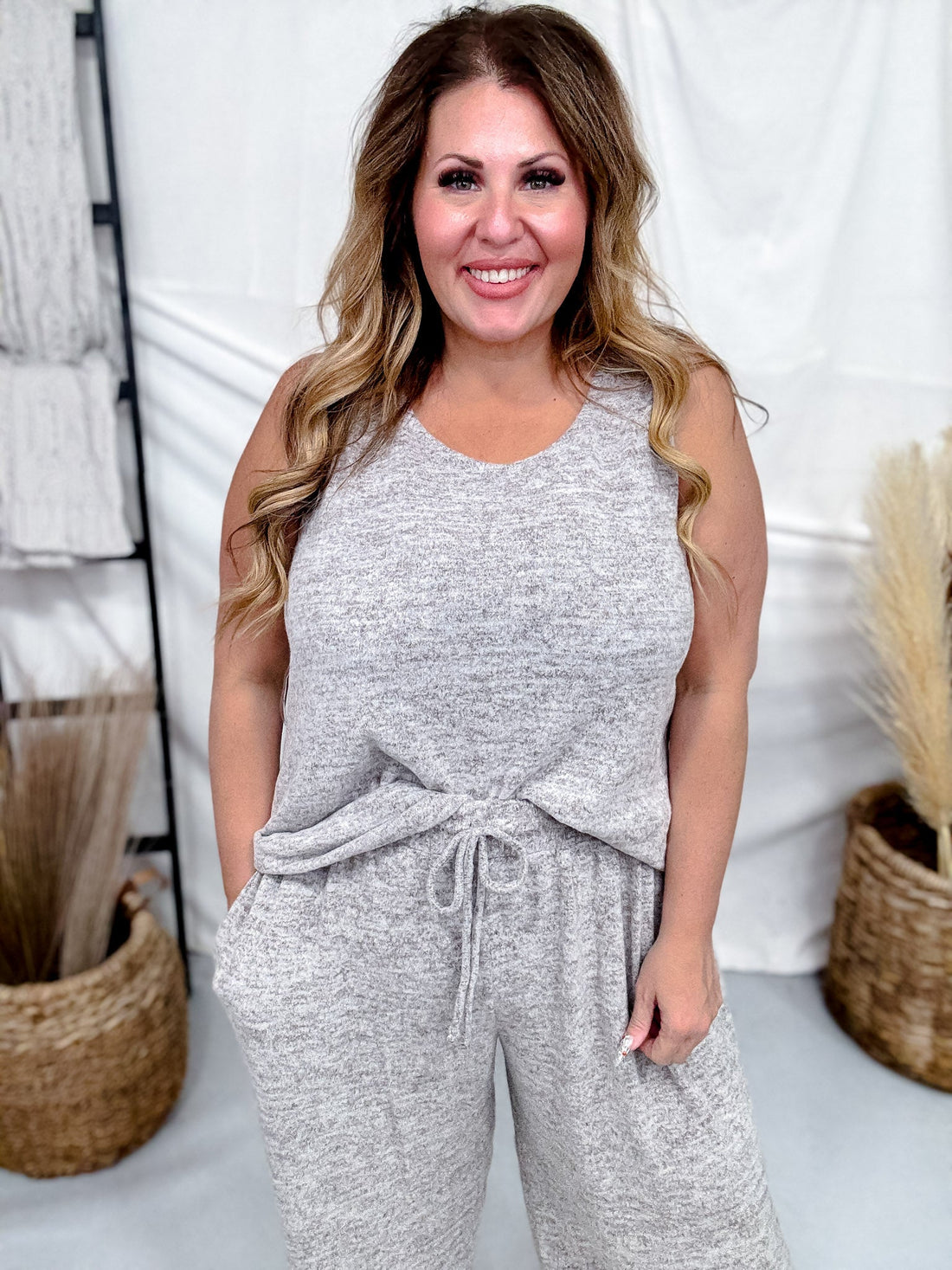 3 Piece Loungewear Set With Cardigan (8 Colors) - Whiskey Skies - DEAR SCARLETT