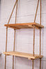 3 - Tiered Wood & Rope Wall Shelf - Whiskey Skies - KALALOU