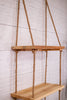 3 - Tiered Wood & Rope Wall Shelf - Whiskey Skies - KALALOU