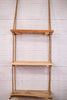 3 - Tiered Wood & Rope Wall Shelf - Whiskey Skies - KALALOU