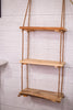 3 - Tiered Wood & Rope Wall Shelf - Whiskey Skies - KALALOU