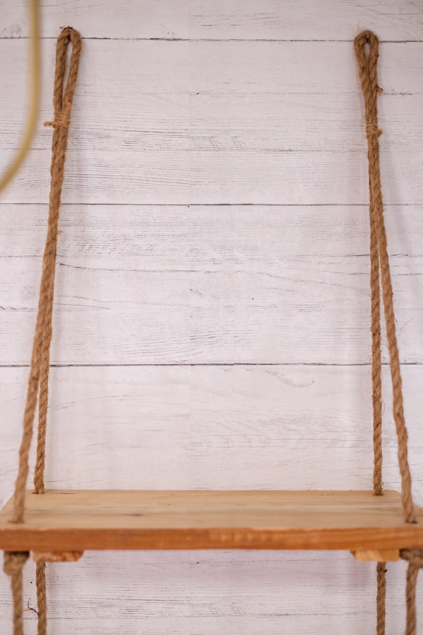 3 - Tiered Wood & Rope Wall Shelf - Whiskey Skies - KALALOU