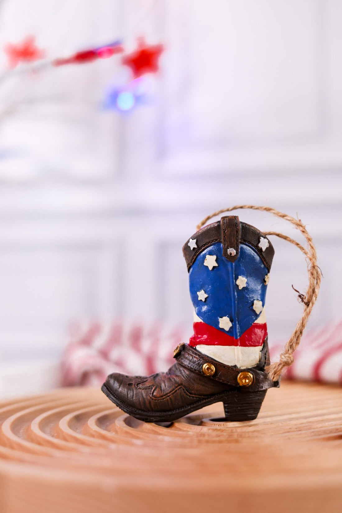3.5" Americana Cowboy Boots Ornament (3 Styles) - Whiskey Skies - GERSON COMPANIES