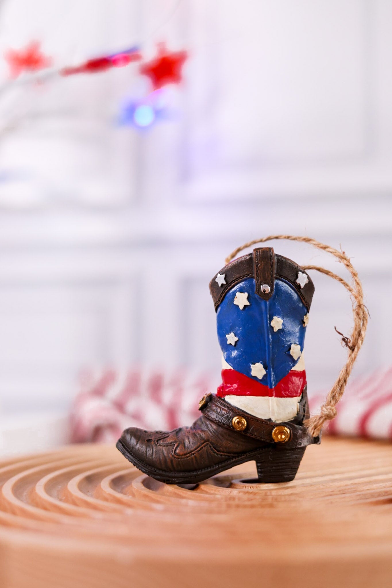 3.5" Americana Cowboy Boots Ornament (3 Styles) - Whiskey Skies - GERSON COMPANIES