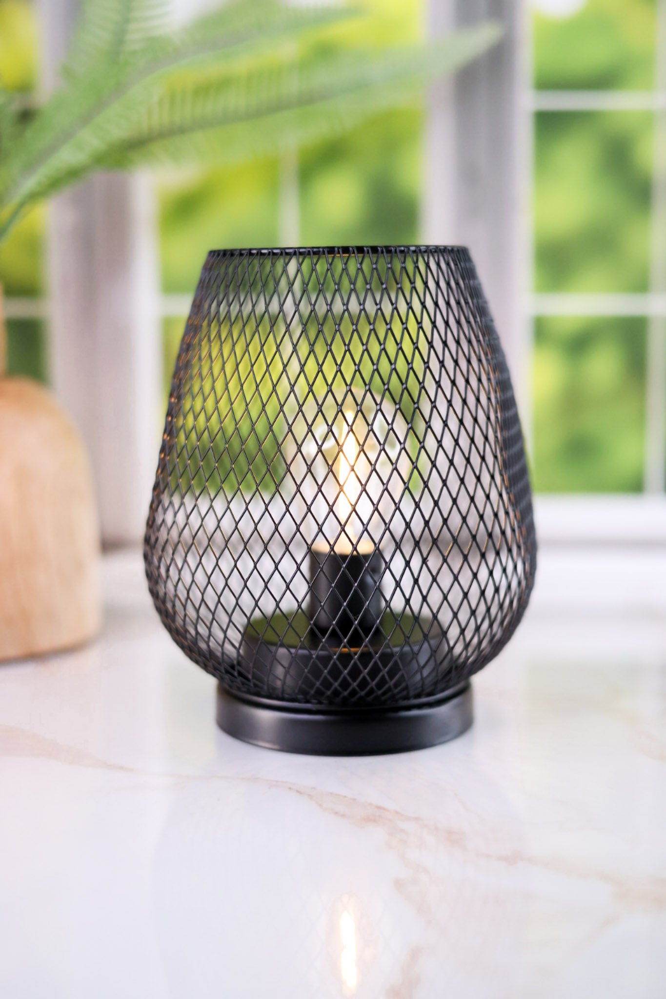 7" Black Metal Wire Lantern