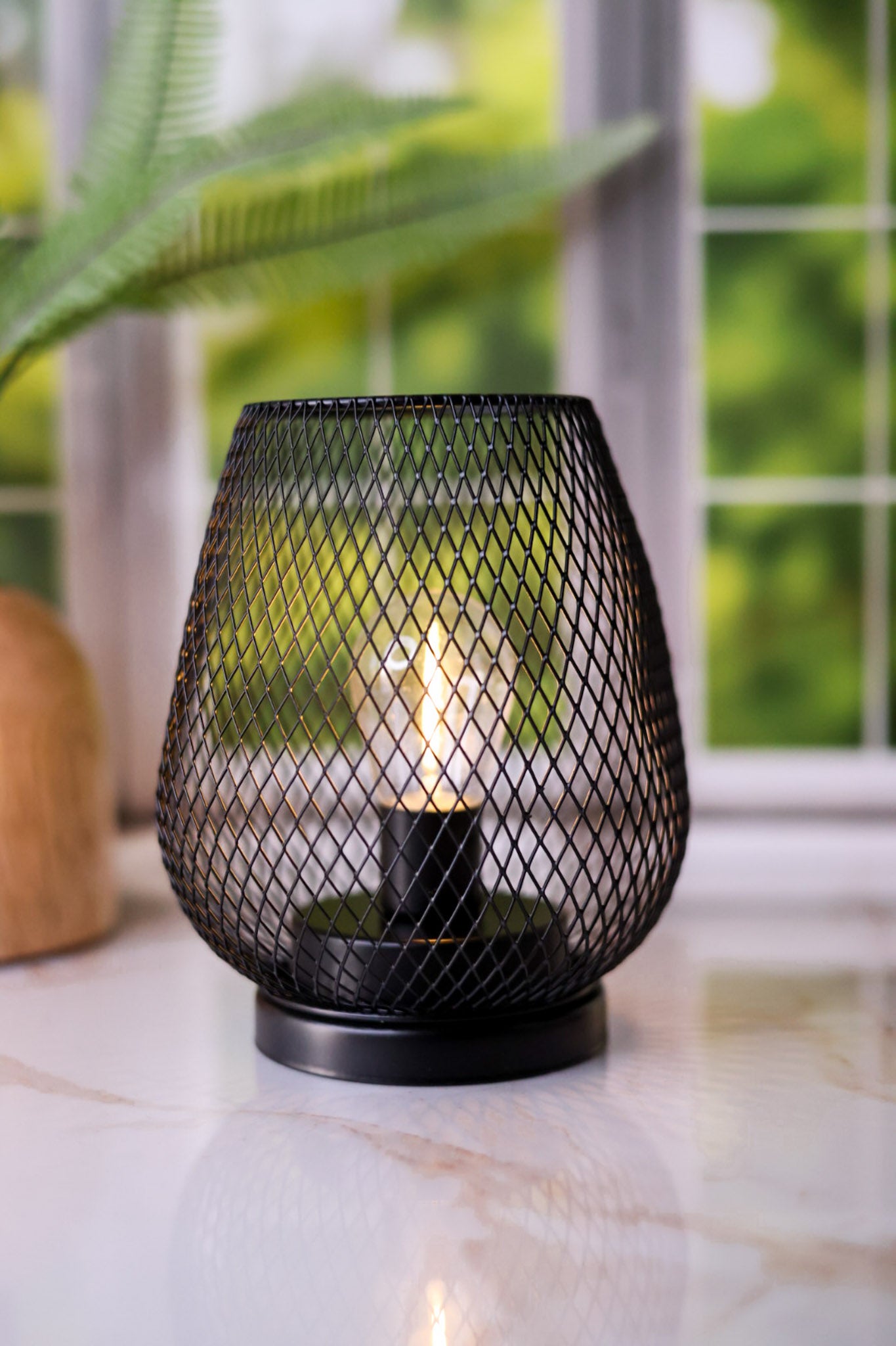 7" Black Metal Wire Lantern
