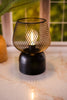 8" LED Black Metal Wire Lantern