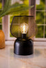 8" LED Black Metal Wire Lantern