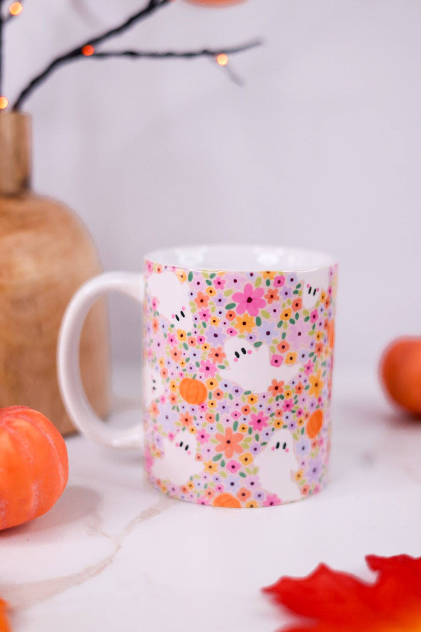 Floral Ghost Ceramic Mug