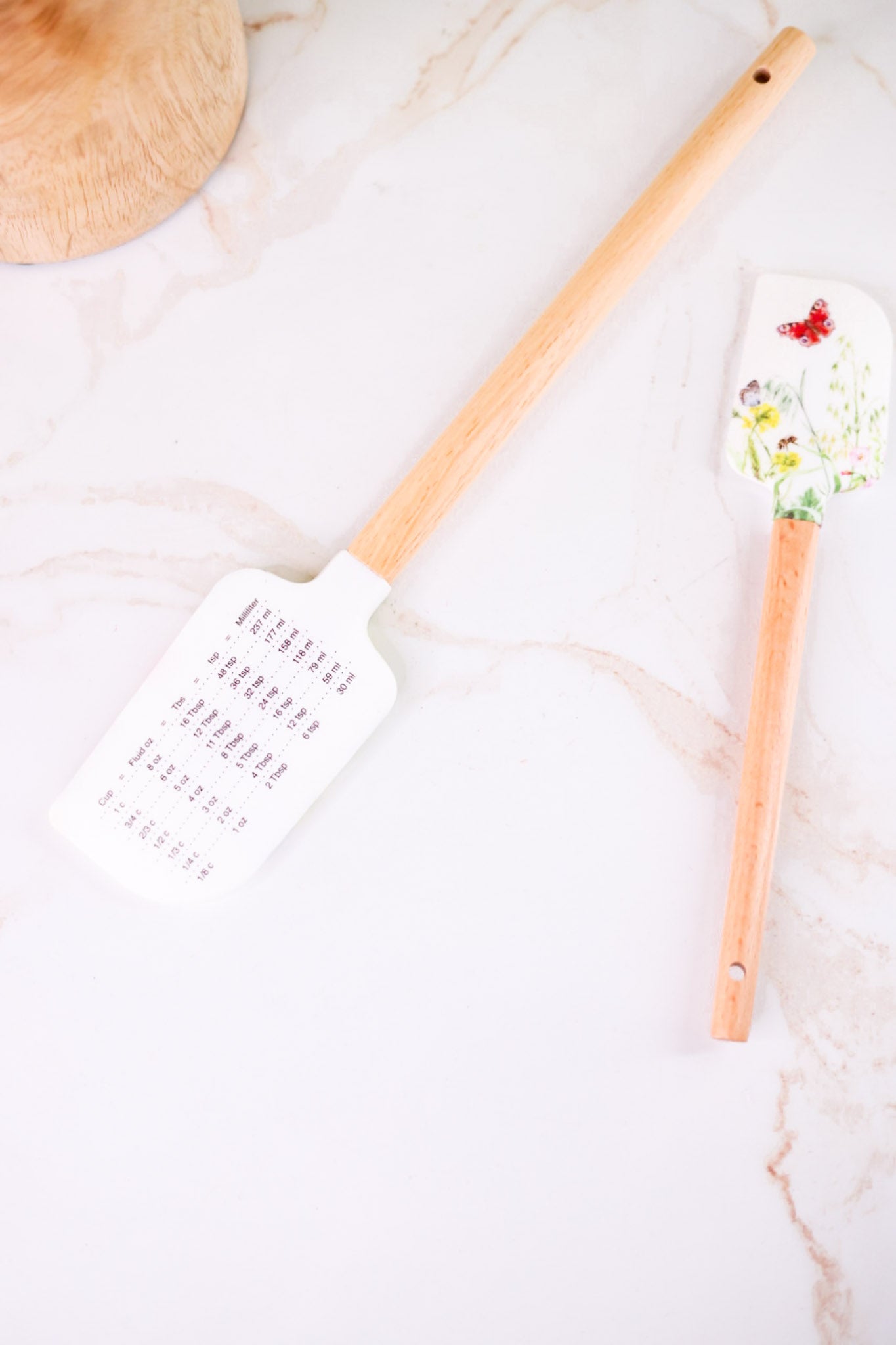 Set of 2 Spring Flower Print Rubber Spatulas