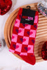 Checkered Heart Women's Crew Socks
