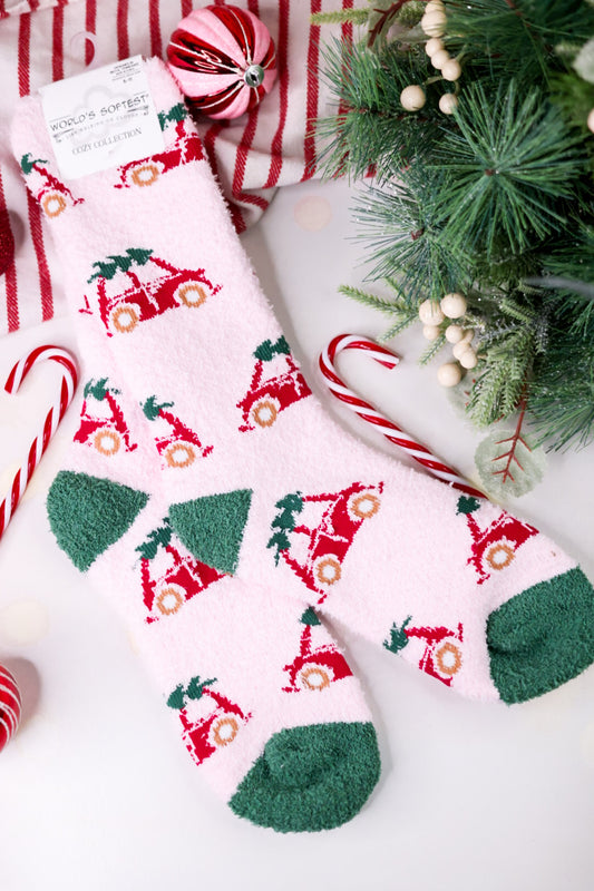 Holiday Bug Fuzzy Crew Socks
