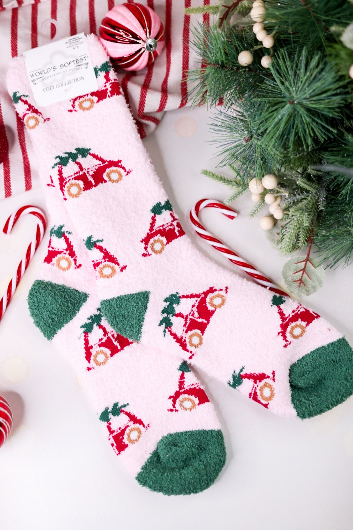 Holiday Bug Fuzzy Crew Socks