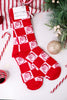 Plush Checkered Santa Clause Women's Crew Socks