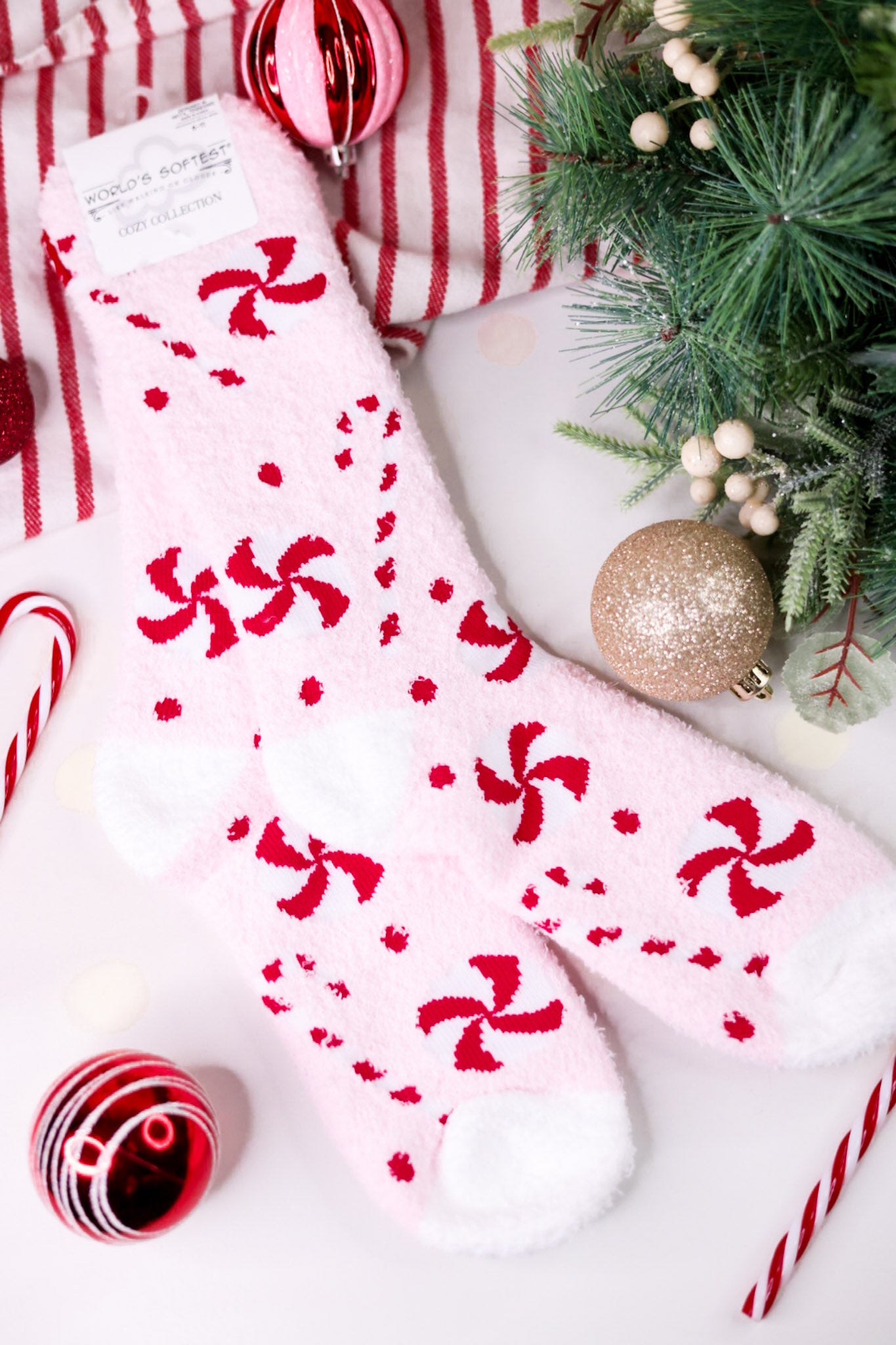 Peppermint Lane Cozy Crew Socks