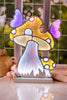 Yellow Mushrooms and Butterflies Infinity Light
