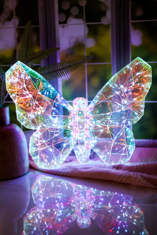 13" Holographic LED Butterfly
