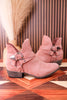 Blush Ankle Boots With Criss Cross Strap Detail