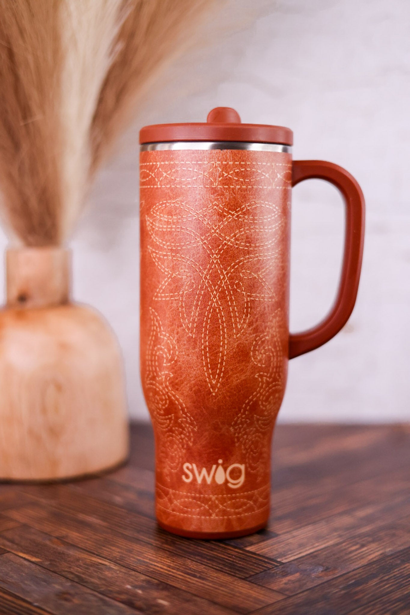 Saddle Stitch Cognac 30oz Mega Mug